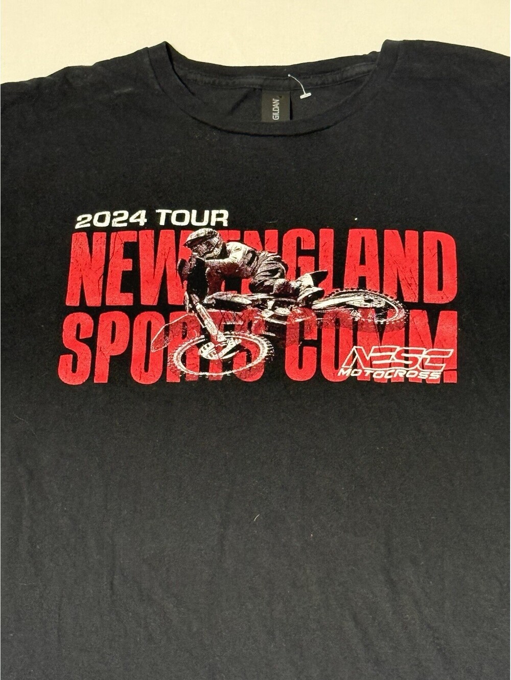 Gildan - New England Sports Comm Motocross 2024 Tour Black Tshirt Mens Size L